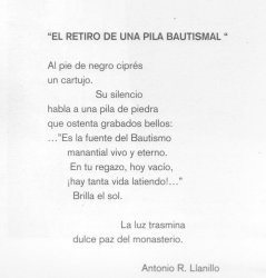 "EL RETIRO DE UNA PILA BAUTISMAL" Antonio R. Llanillo
